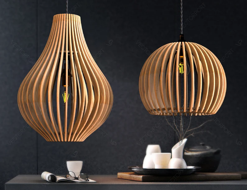 wood pendant lights